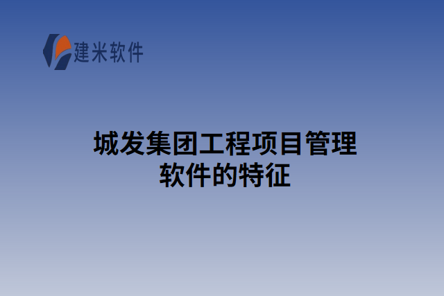 城发集团工程项目管理软件的特征