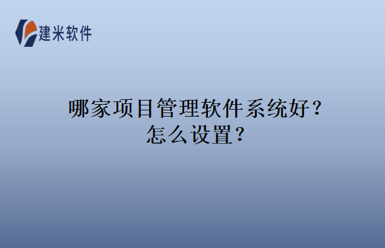 哪家项目管理软件系统好？怎么设置？