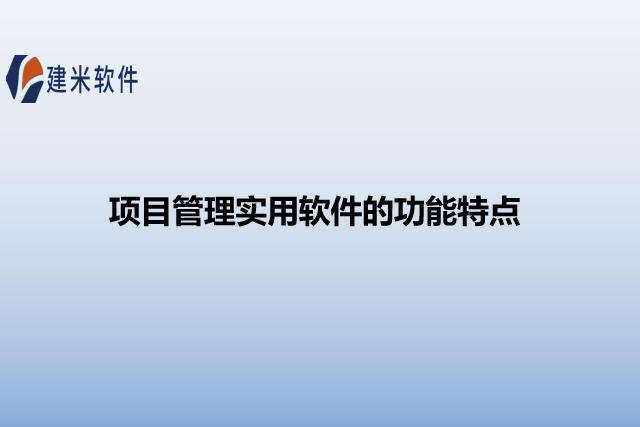 项目管理实用软件的功能特点