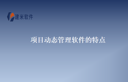 项目动态管理软件的特点