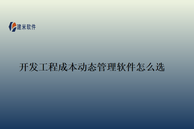 开发工程成本动态管理软件怎么选