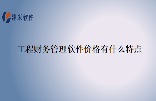工程财务管理软件价格有什么特点