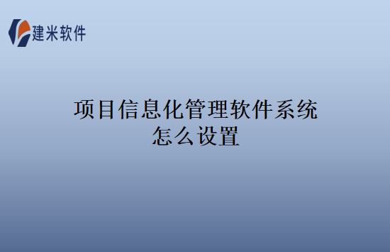 项目信息化管理软件系统怎么设置