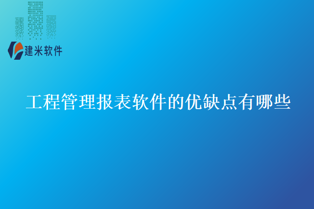 工程管理报表软件的优缺点有哪些