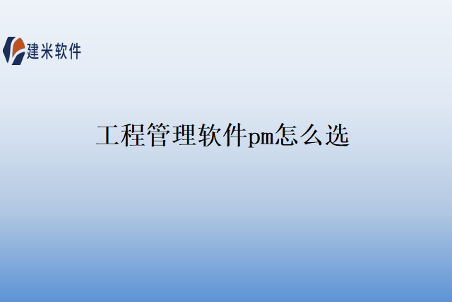 工程管理软件pm怎么选