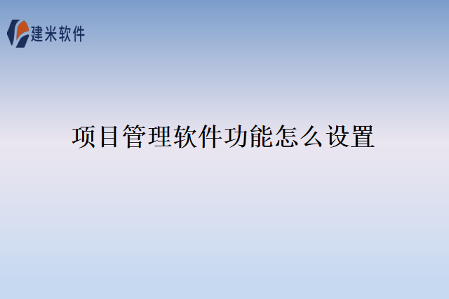 项目管理软件功能怎么设置