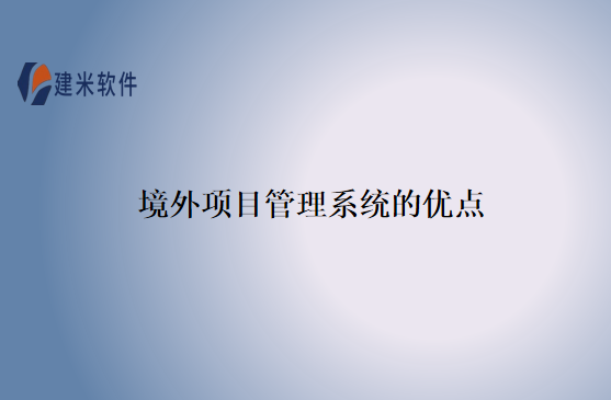 境外项目管理系统的优点