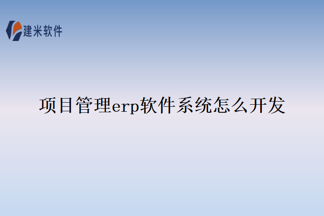 项目管理erp软件系统怎么开发
