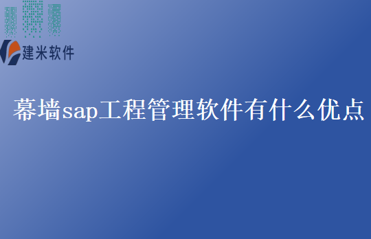 幕墙sap工程管理软件有什么优点