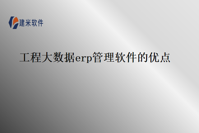工程大数据erp管理软件的优点