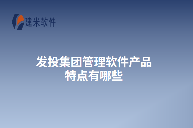 发投集团管理软件产品特点有哪些