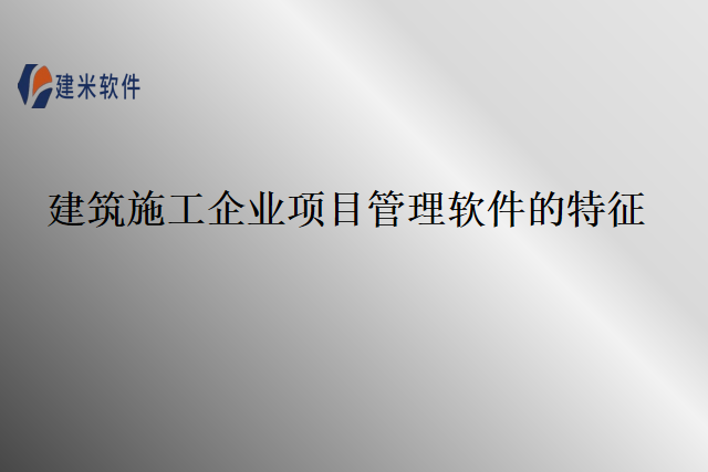 建筑施工企业项目管理软件的特征