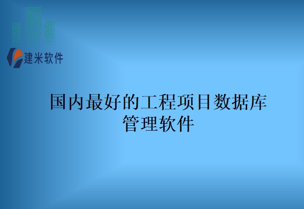 国内最好的工程项目数据库管理软件