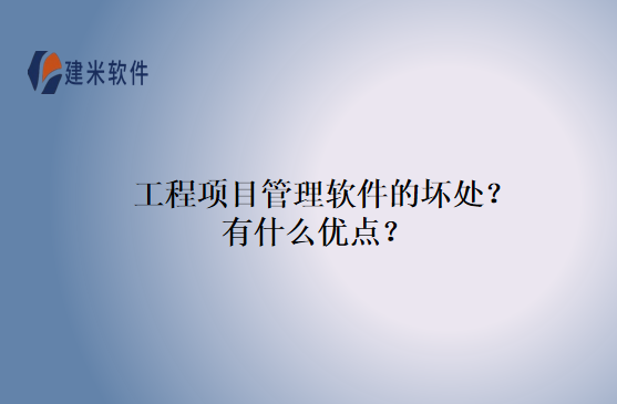 工程项目管理软件的坏处？有什么优点？