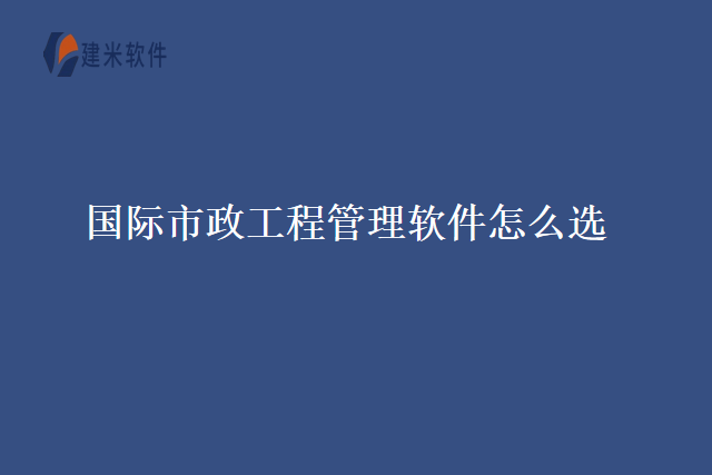 国际市政工程管理软件怎么选