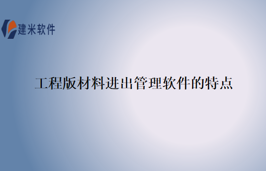 工程版材料进出管理软件的特点