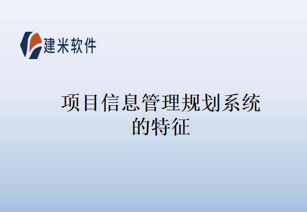 项目信息管理规划系统的特征