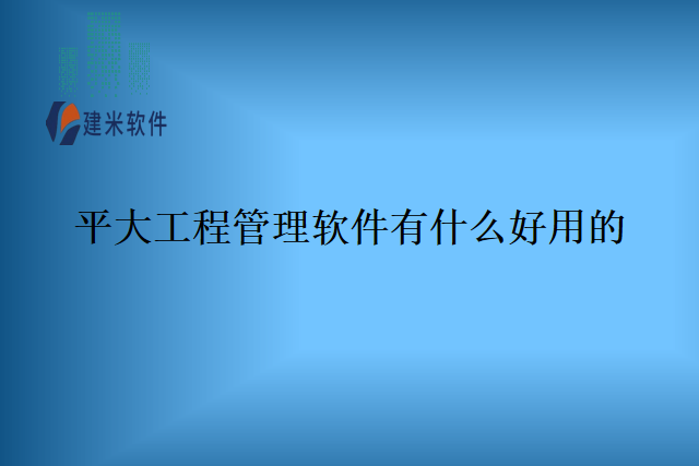 平大工程管理软件有什么好用的？
