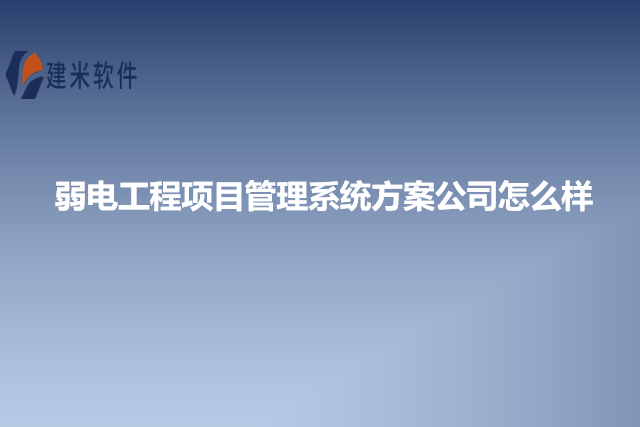 弱电工程项目管理系统方案公司怎么样