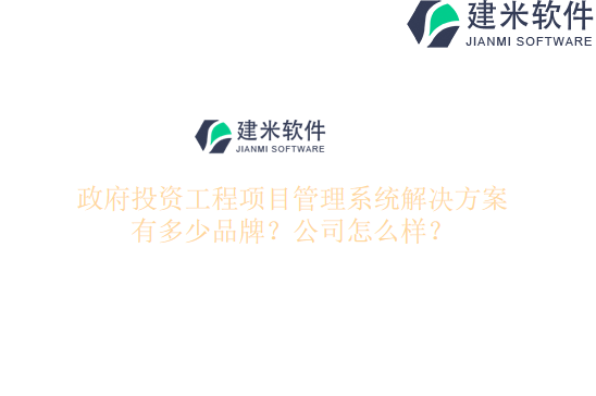 政府投资工程项目管理系统解决方案有多少品牌？公司怎么样？