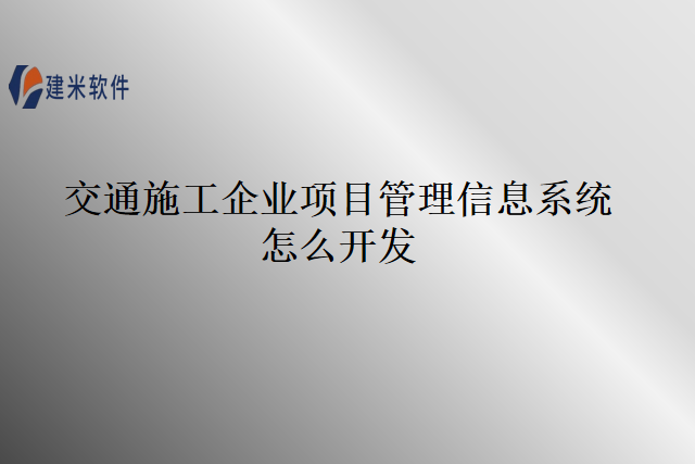 交通施工企业项目管理信息系统怎么开发