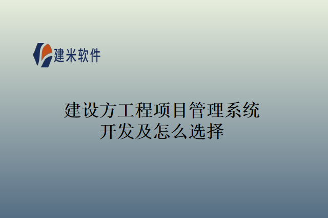 建设方工程项目管理系统开发及怎么选择