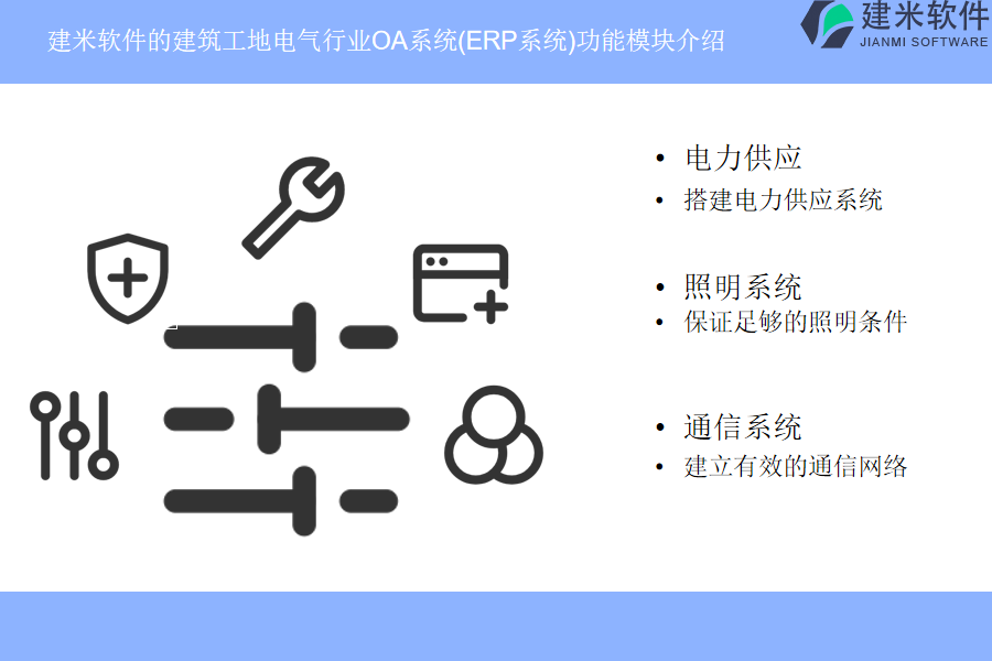 建米软件的建筑工地电气行业OA系统(ERP系统)功能模块介绍