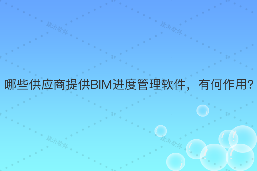 哪些供应商提供BIM进度管理软件,有何作用?
