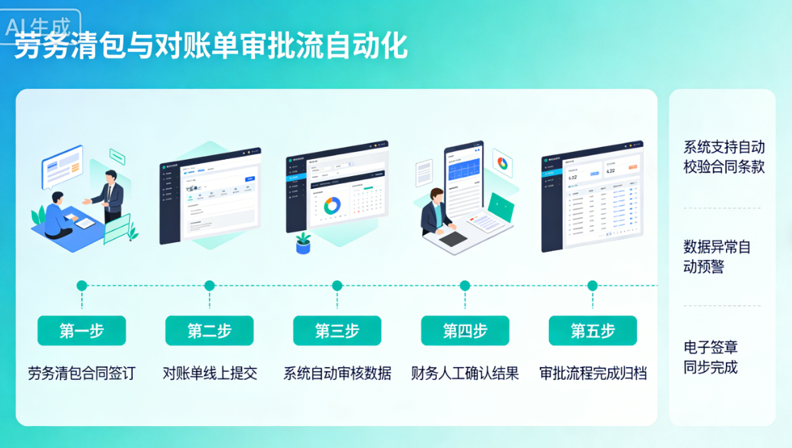 劳务清包与对账单审批流自动化 劳务清包与对账单审批流自动化