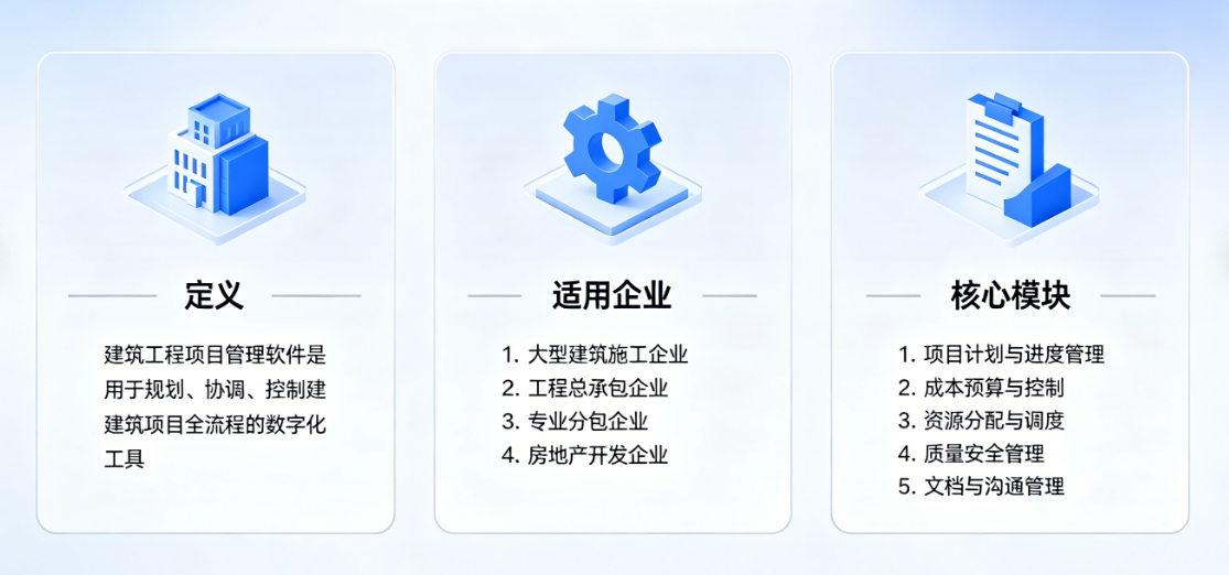 建筑工程项目管理软件是什么？适合哪些工程企业，核心模块有哪些