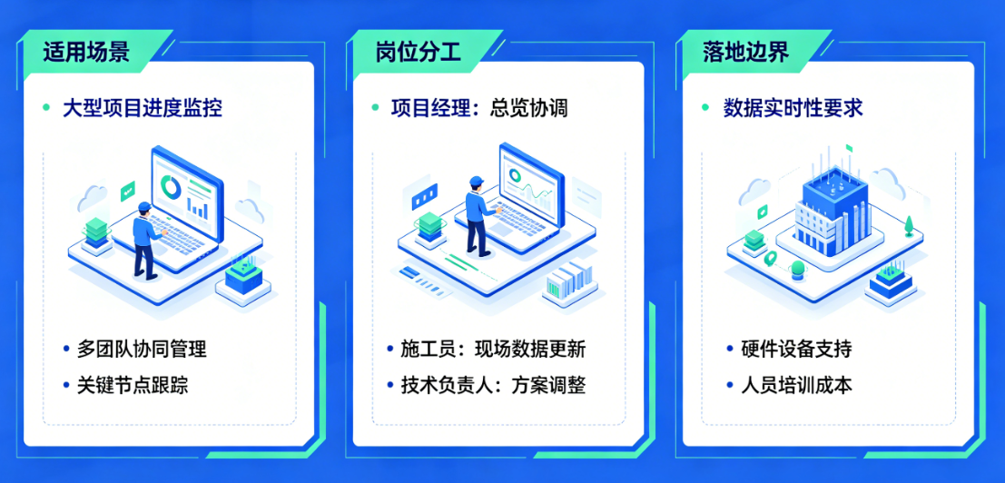 可视化施工进度管理系统分场景、岗位分工
