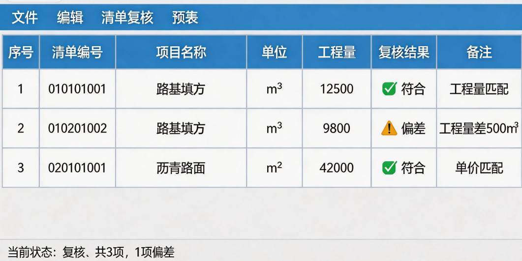纵横公路工程预算软件清单复核