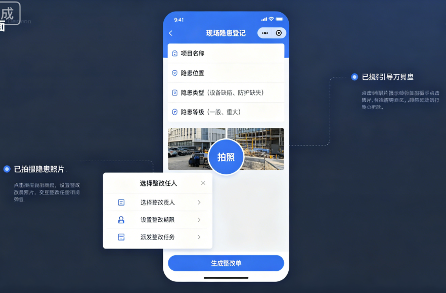 光电工程安全管理系统现场隐患拍照与整改单派发 光电工程安全管理系统现场隐患拍照与整改单派发