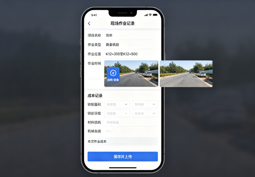 公路养护预算软件现场路面铣刨与成本记录