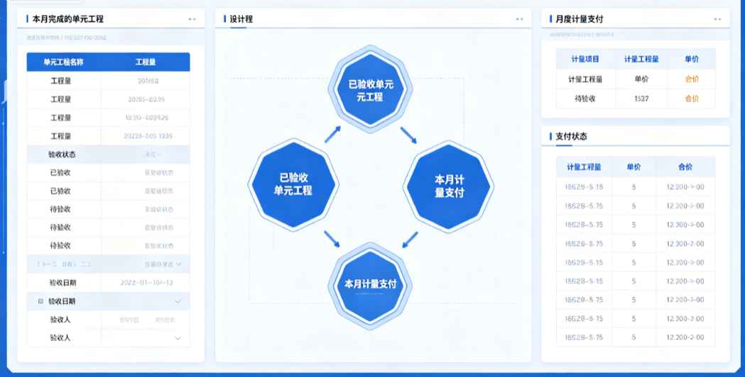 建米智慧水利水务工程建设管理系统-月度计量支付与单元工程验收联动校验 建米智慧水利水务工程建设管理系统-月度计量支付与单元工程验收联动校验