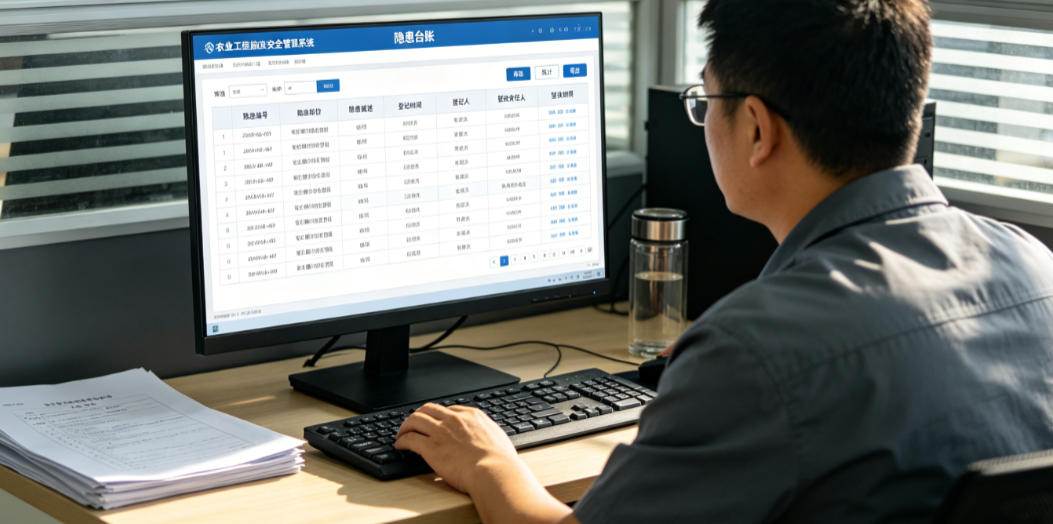 项目管理人员利用农业工程施工安全管理系统查看隐患台账 项目管理人员利用农业工程施工安全管理系统查看隐患台账