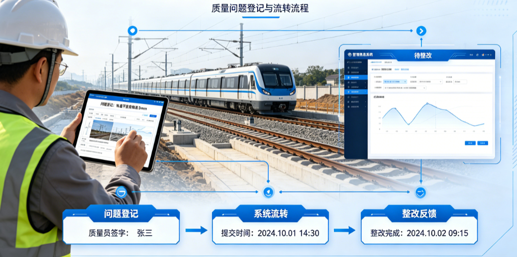 质量员在铁路工程施工现场登记发现的问题,测试铁路工程智慧工地管理信息系统设计的现场管理流转 质量员在铁路工程施工现场登记发现的问题,测试铁路工程智慧工地管理信息系统设计的现场管理流转