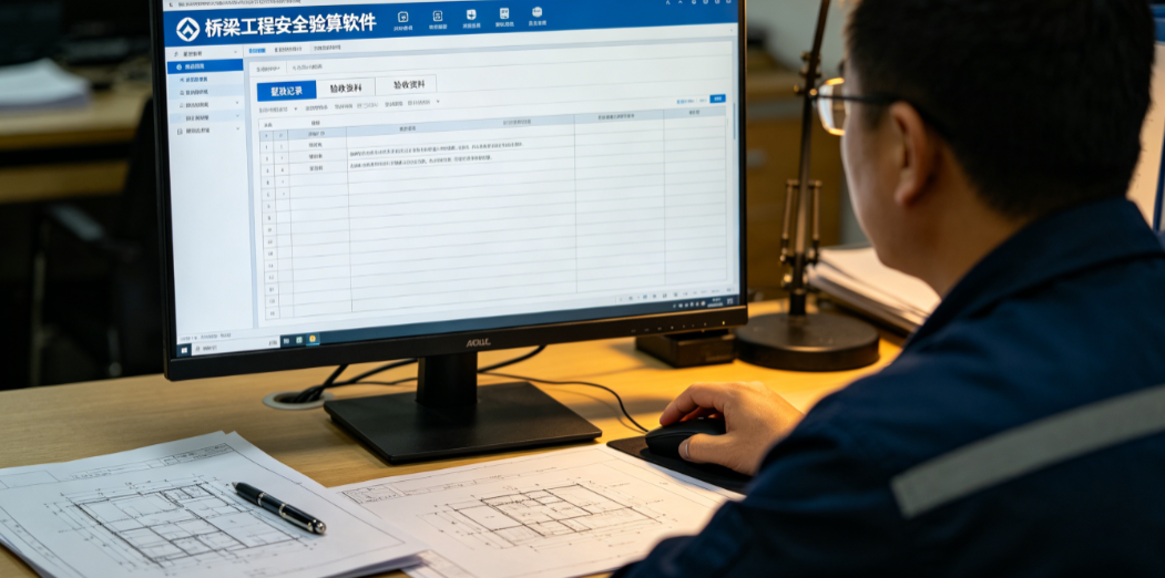 项目人员在桥梁工程安全验算软件中核对整改记录和验收资料 项目人员在桥梁工程安全验算软件中核对整改记录和验收资料