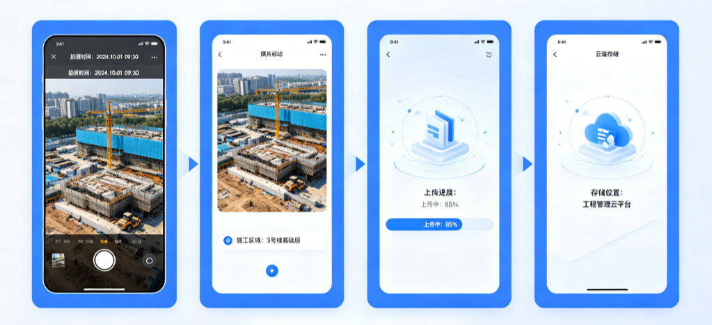 工程项目过程留痕管理施工现场移动端采集照片证据 工程项目过程留痕管理施工现场移动端采集照片证据