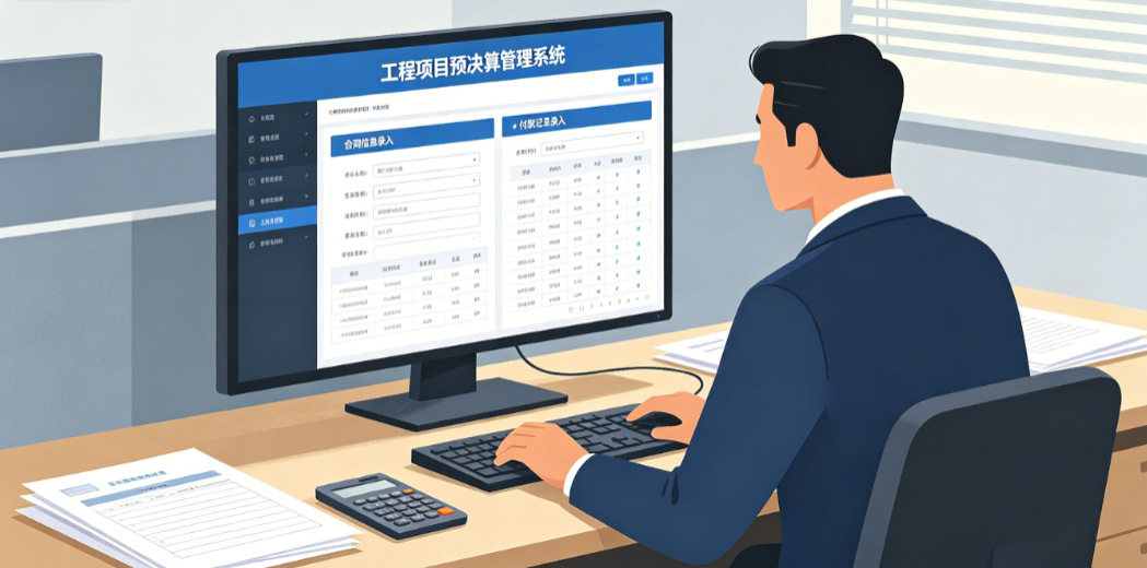 造价人员在工程项目预决算管理系统中录入合同信息和付款记录 造价人员在工程项目预决算管理系统中录入合同信息和付款记录