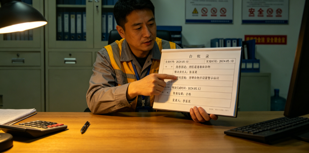 安全管理人员在台账中查看某条隐患从发现到复查的完整处理记录 安全管理人员在台账中查看某条隐患从发现到复查的完整处理记录