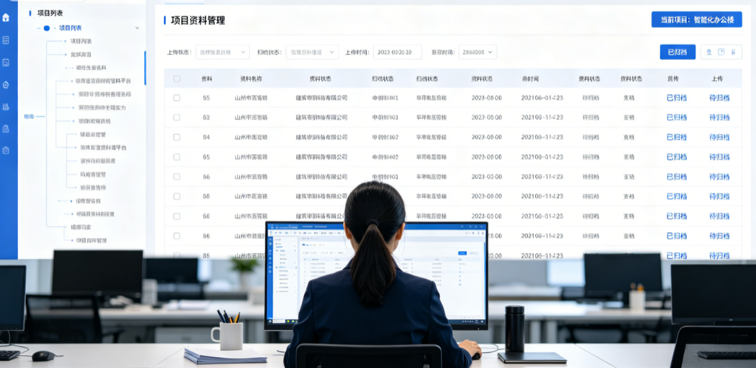 建筑智能化工程管理软件平台中资料员核对项目资料归档状态