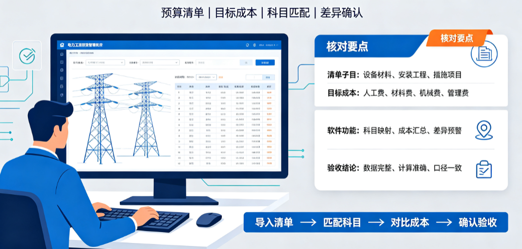 电力工程概预算管理软件验收中预算人员核对预算清单和目标成本 电力工程概预算管理软件验收中预算人员核对预算清单和目标成本