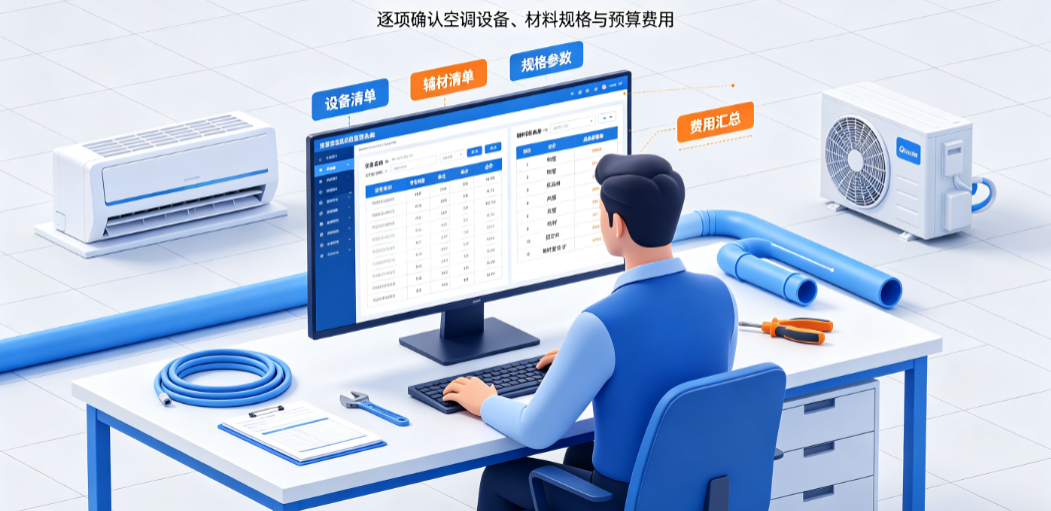 空调安装项目预算人员核对设备清单与辅材清单 空调安装项目预算人员核对设备清单与辅材清单