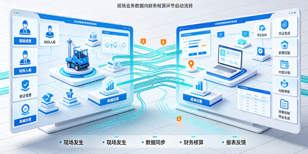 工程项目管理系统与通用ERP在工程现场与财务核算中的业务交互 工程项目管理系统与通用ERP在工程现场与财务核算中的业务交互