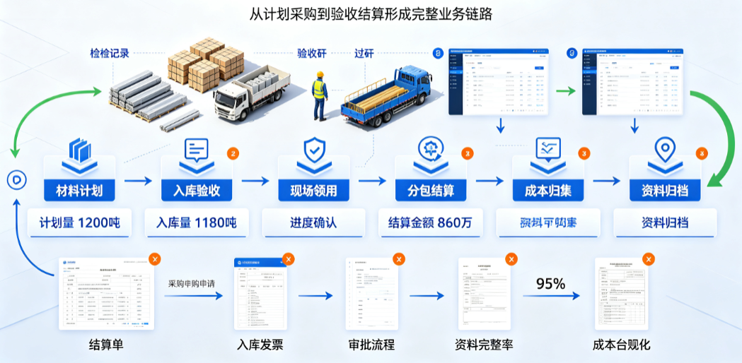 现场材料计划与分包结算闭环流转流程 现场材料计划与分包结算闭环流转流程