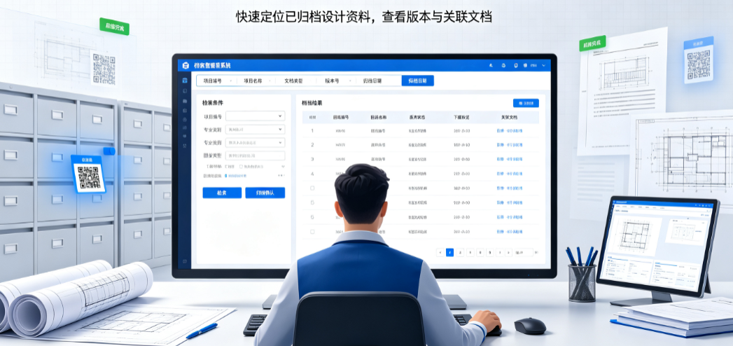 档案管理员在系统中按项目编号检索归档的设计图纸和文档 档案管理员在系统中按项目编号检索归档的设计图纸和文档