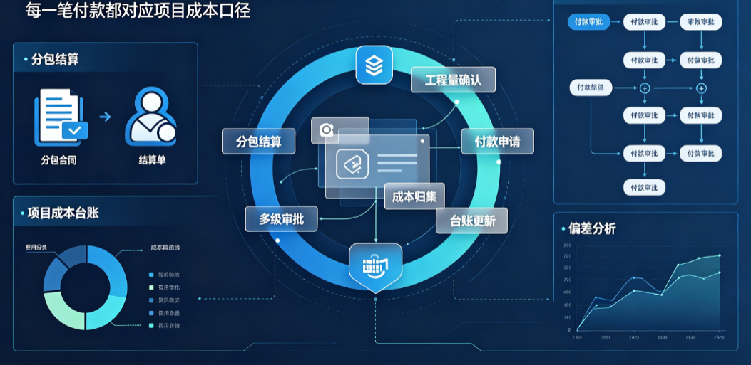 分包结算、付款审批与项目成本同步归集 分包结算、付款审批与项目成本同步归集