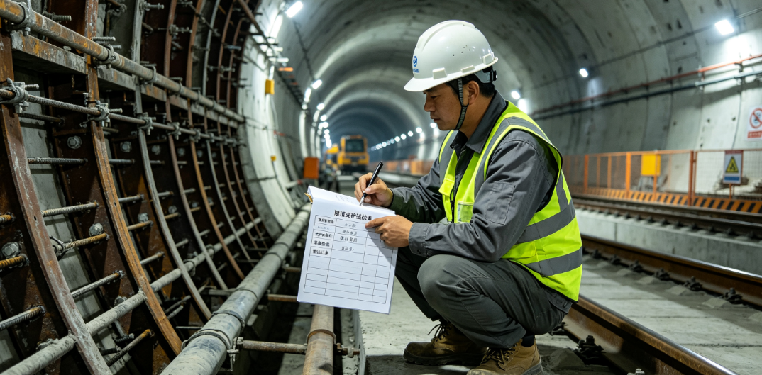 铁路施工现场安全员手持检查表,对隧道支护结构进行日常巡检记录 铁路施工现场安全员手持检查表,对隧道支护结构进行日常巡检记录
