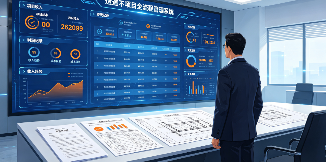 经营人员通过造价项目全流程管理系统查看项目收入成本变更和利润记录 经营人员通过造价项目全流程管理系统查看项目收入成本变更和利润记录